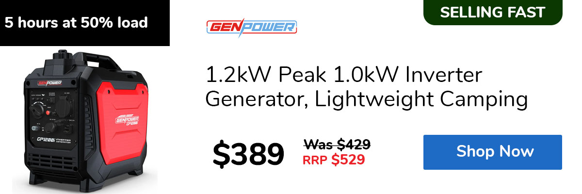 1.2kW Peak 1.0kW Inverter Generator, Lightweight Camping