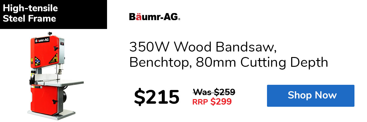 350W Wood Bandsaw, Benchtop, 80mm Cutting Depth