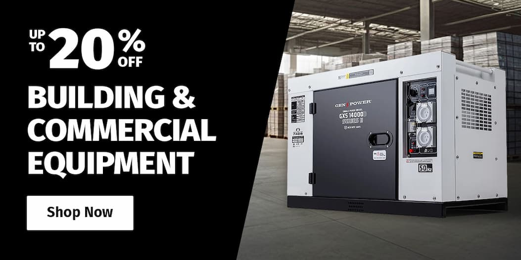 BUILDING & COMMERCIAL EQUIPMENT UP TO 20% OFF