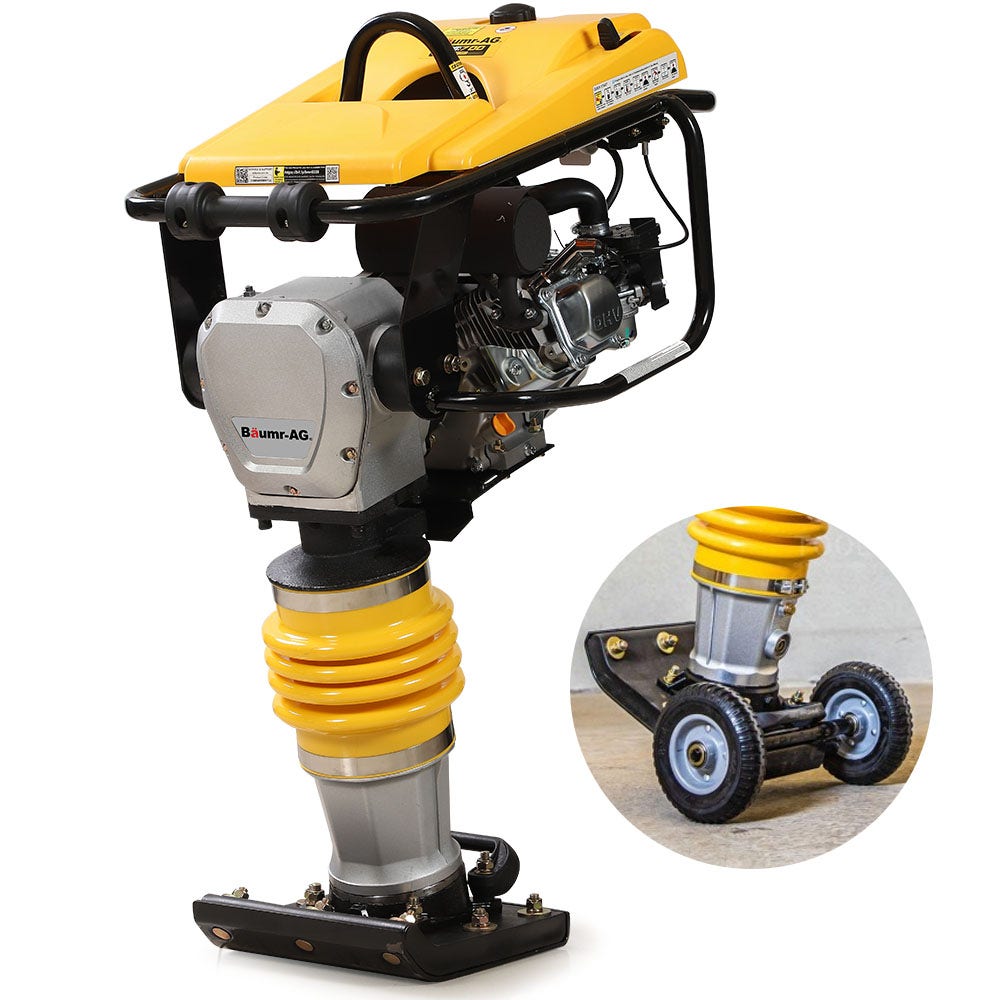 Image of BAUMR-AG 77KG 285 x 345mm Tamping Rammer with Transport Wheel Kit