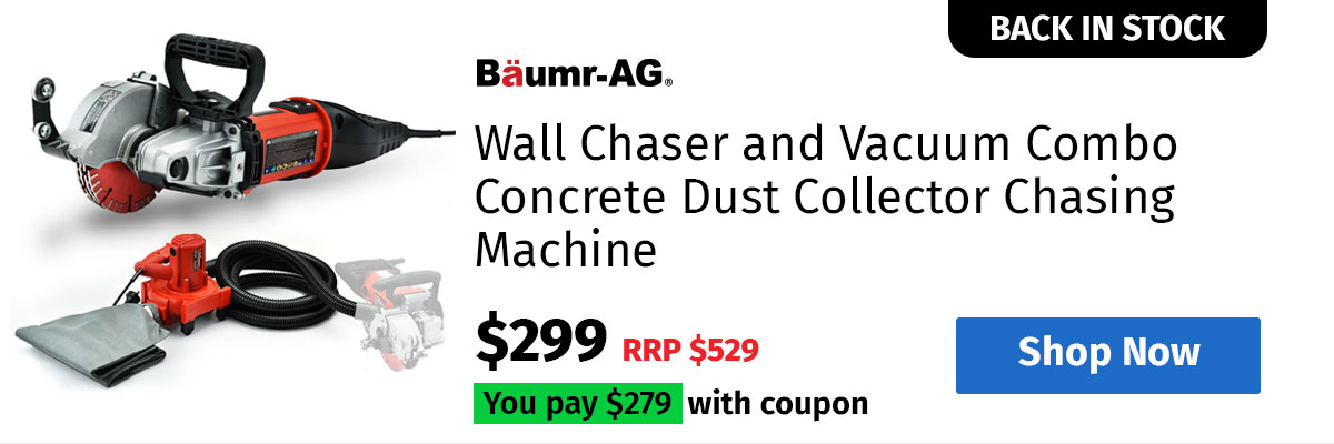 BAUMR-AG Wall Chaser and Vacuum Combo Concrete Dust Collector Chasing Machine