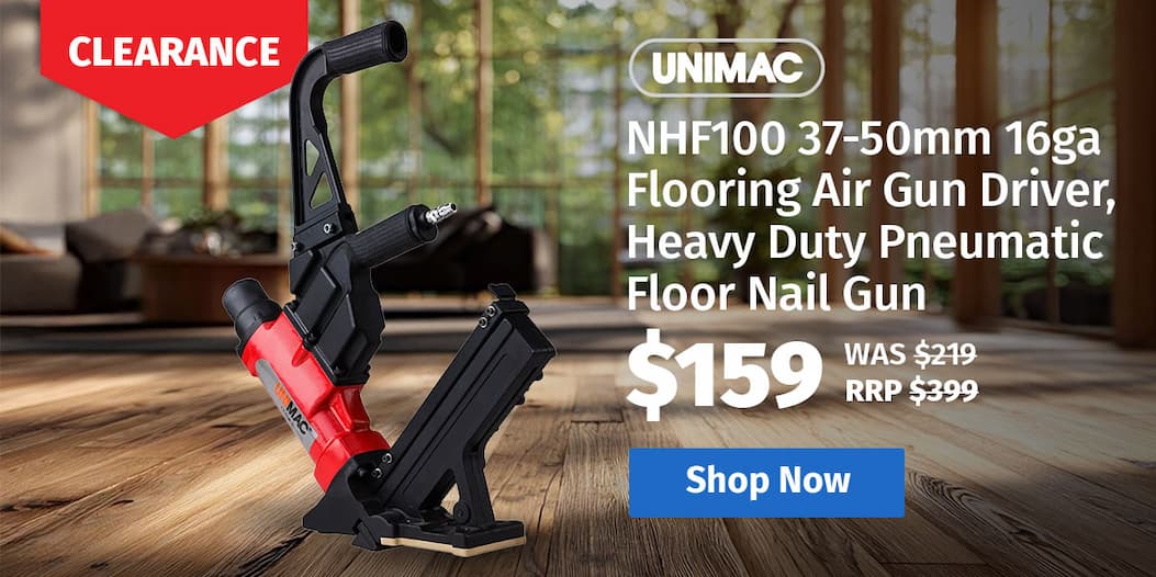 UNIMAC NHF100 37-50mm 16ga Flooring Air Gun Driver, Heavy Duty Pneumatic Floor Nail Gun