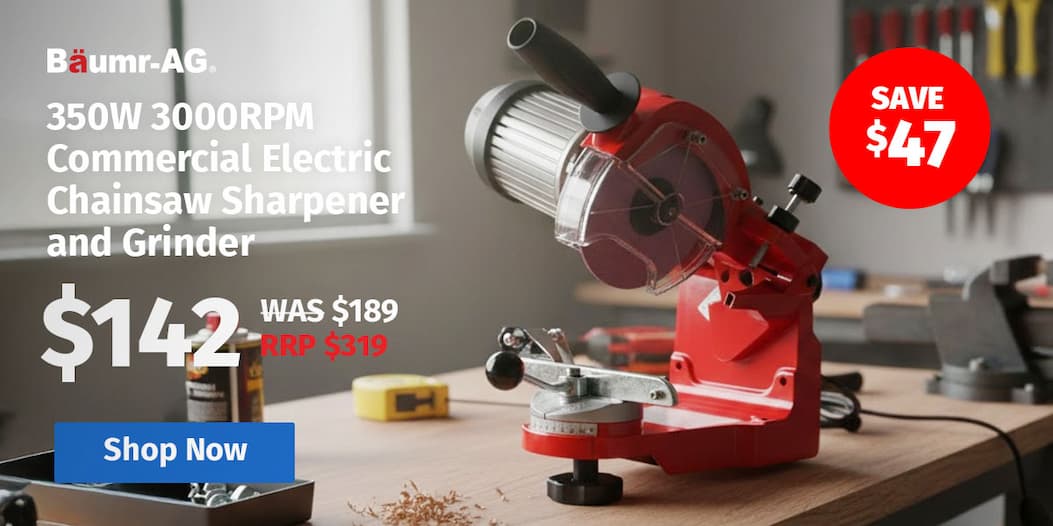 BAUMR-AG 350W 3000RPM Commercial Electric Chainsaw Sharpener and Grinder- Bonus Grinding Wheel