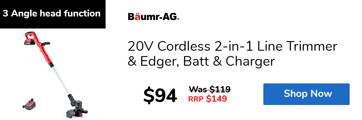 20V Cordless 2-in-1 Line Trimmer & Edger, Batt & Charger