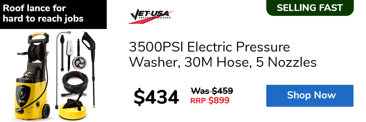 3500PSI Electric Pressure Washer, 30M Hose, 5 Nozzles
