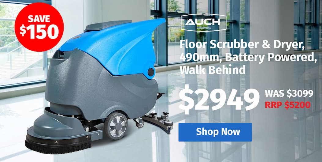 AUCH FSH18 Floor Scrubber & Dryer, 490mm, Battery Powered, Walk Behind, Multi-purpose Commercial Grade Machine