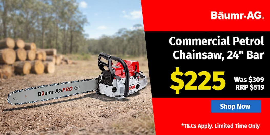 Commercial Petrol Chainsaw, 24" Bar