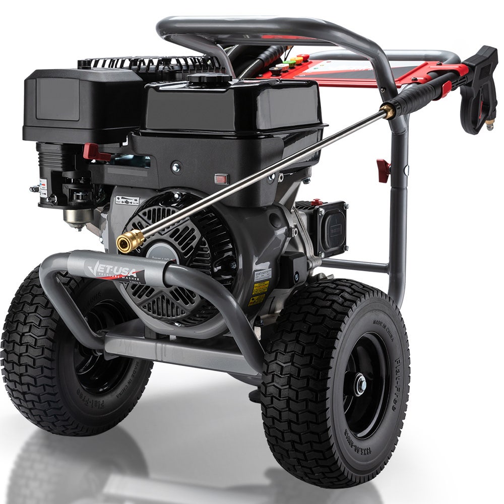 Image of JET-USA 5000PSI Commercial Petrol Powered High Pressure Washer, 15HP 420cc, Italian Made Adjustable AR Pump, 20m Hose - TX870