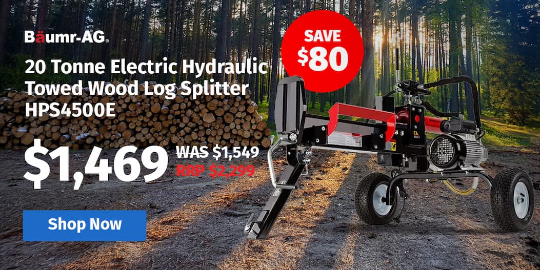 BAUMR-AG 20 Tonne Electric Hydraulic Towed Wood Log Splitter - HPS4500E