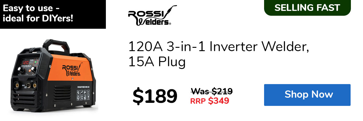 120A 3-in-1 Inverter Welder, 15A Plug