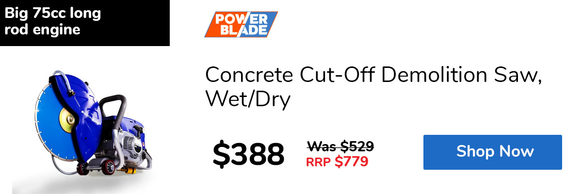Concrete Cut-Off Demolition Saw, Wet/Dry