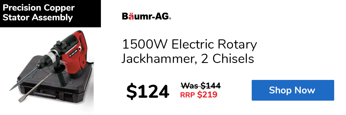 1500W Electric Rotary Jackhammer, 2 Chisels