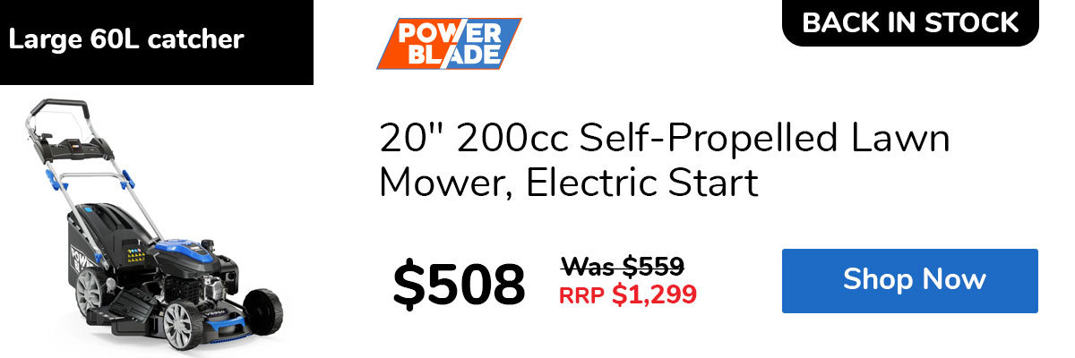 20" 200cc Self-Propelled Lawn Mower, Electric Start
