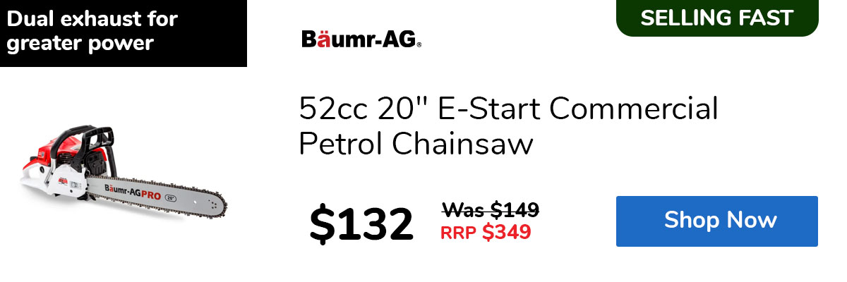 52cc 20" E-Start Commercial Petrol Chainsaw