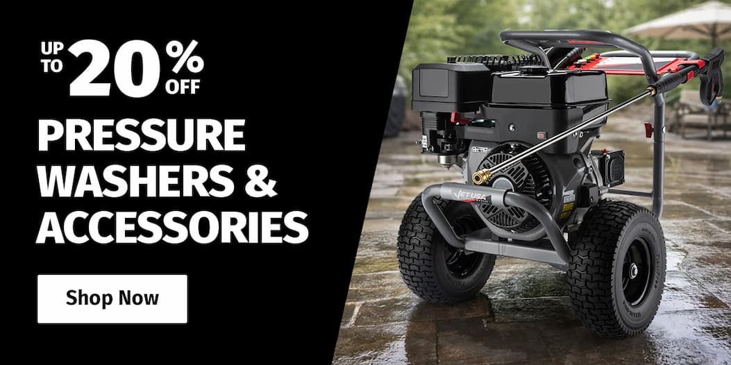 PRESSURE WASHERS & ACCESSORIES UP TO 20% OFF