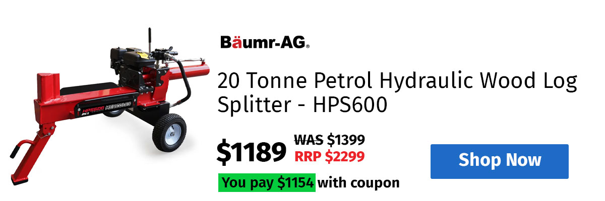 BAUMR-AG 20 Tonne Petrol Hydraulic Wood Log Splitter - HPS600