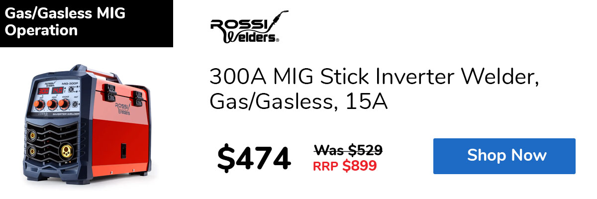 300A MIG Stick Inverter Welder, Gas/Gasless, 15A