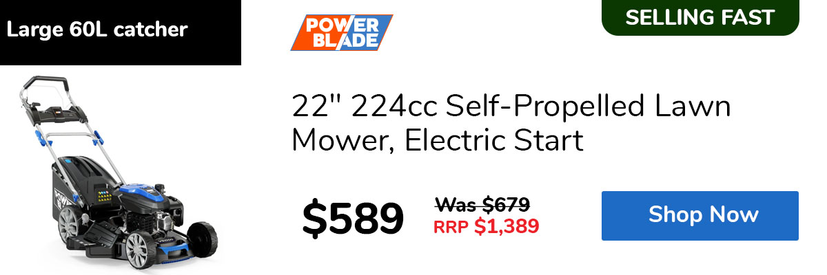 22" 224cc Self-Propelled Lawn Mower, Electric Start