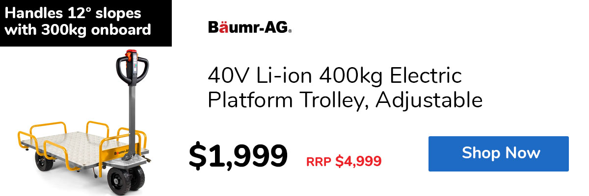 40V Li-ion 400kg Electric Platform Trolley, Adjustable