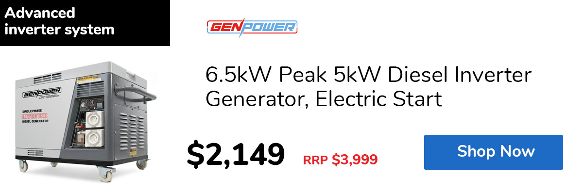 6.5kW Peak 5kW Diesel Inverter Generator, Electric Start