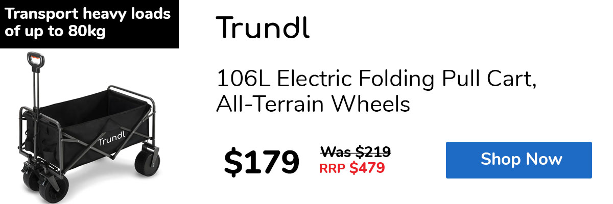 106L Electric Folding Pull Cart, All-Terrain Wheels