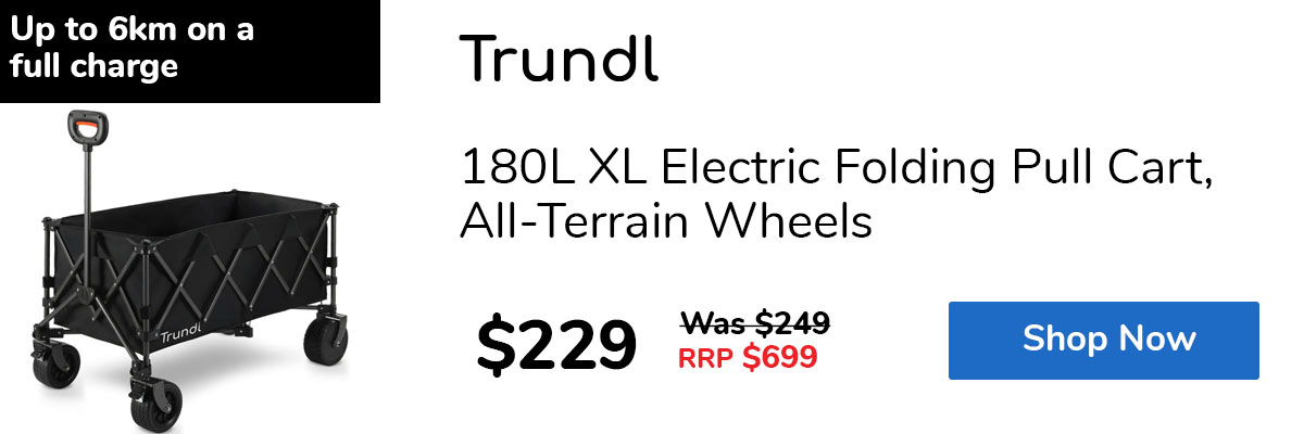 180L XL Electric Folding Pull Cart, All-Terrain Wheels