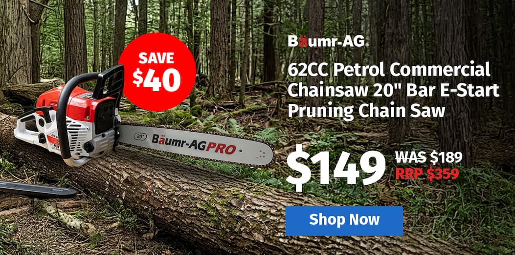 BAUMR-AG 62CC Petrol Commercial Chainsaw 20" Bar E-Start Pruning Chain Saw