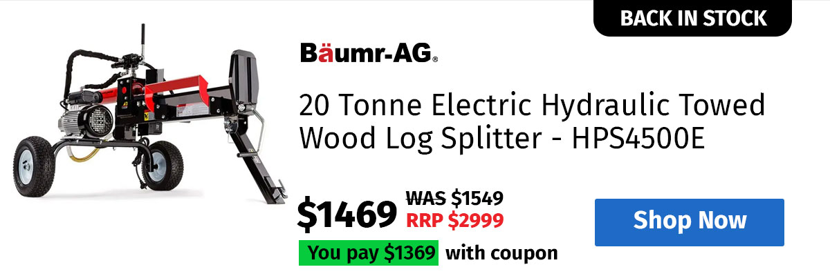 BAUMR-AG 20 Tonne Electric Hydraulic Towed Wood Log Splitter - HPS4500E