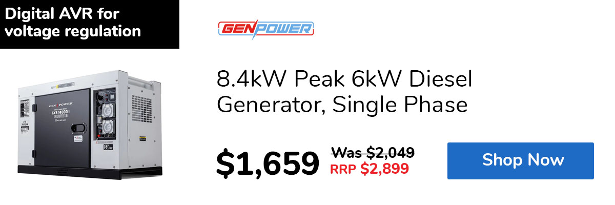 8.4kW Peak 6kW Diesel Generator, Single Phase