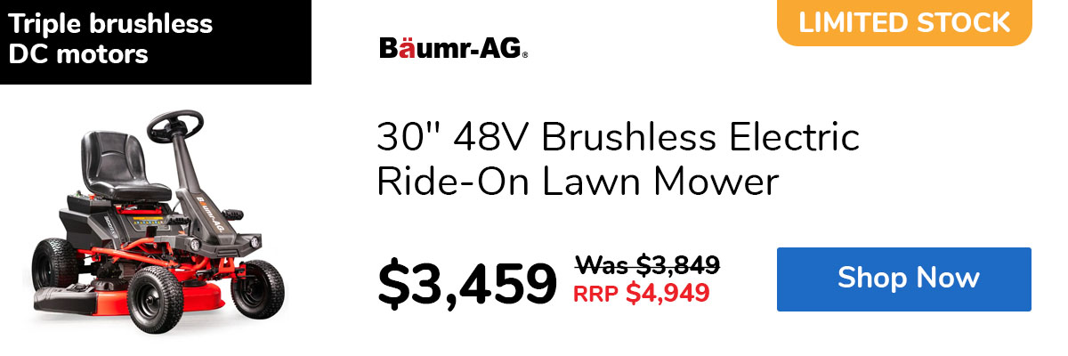 30" 48V Brushless Electric Ride-On Lawn Mower