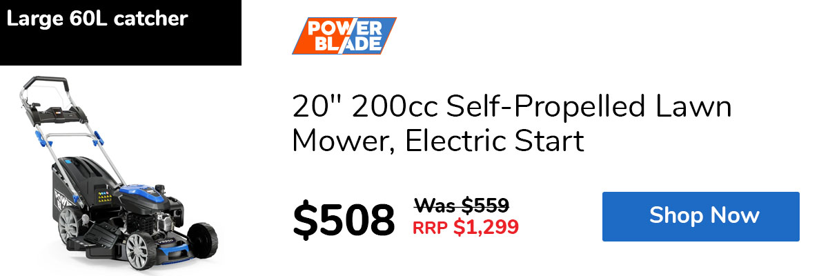 20" 200cc Self-Propelled Lawn Mower, Electric Start