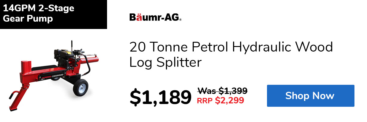 20 Tonne Petrol Hydraulic Wood Log Splitter