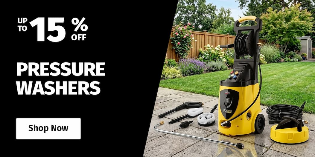 PRESSURE WASHERS UP TO 15% OFF