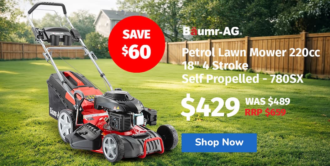 BAUMR-AG Petrol Lawn Mower 220cc 18" 4 Stroke Self Propelled - 780SX