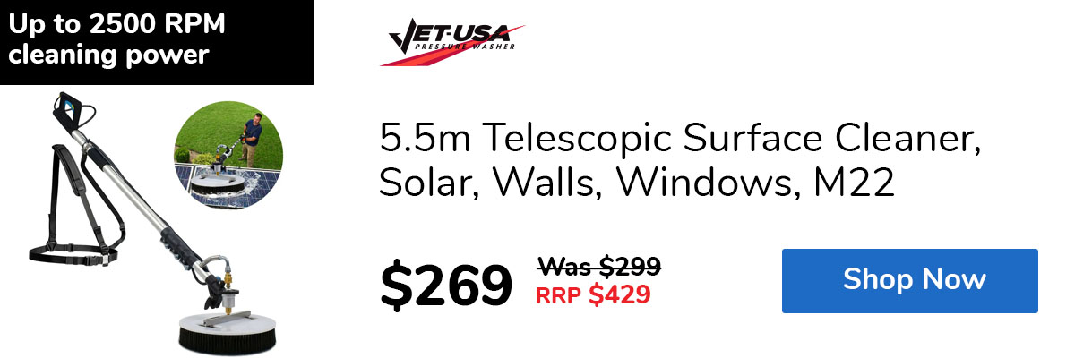 5.5m Telescopic Surface Cleaner, Solar, Walls, Windows, M22