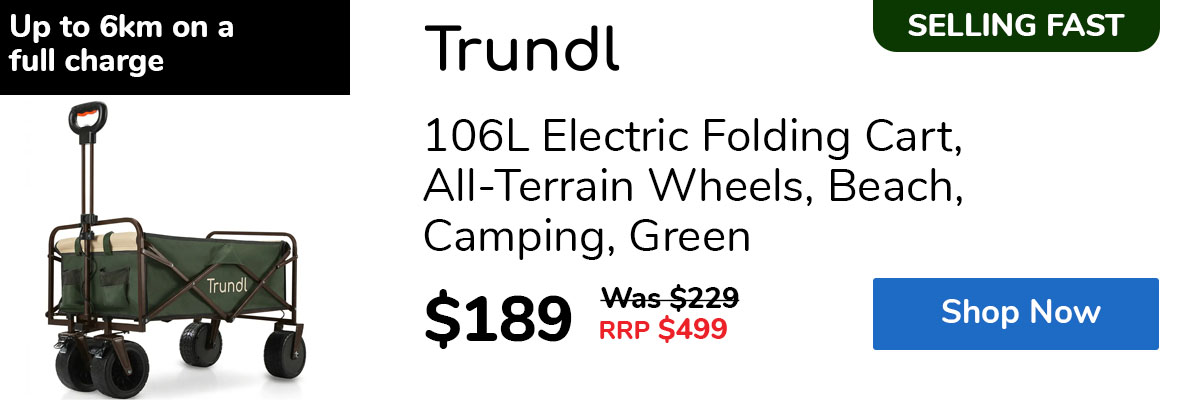 106L Electric Folding Cart, All-Terrain Wheels, Beach, Camping, Green