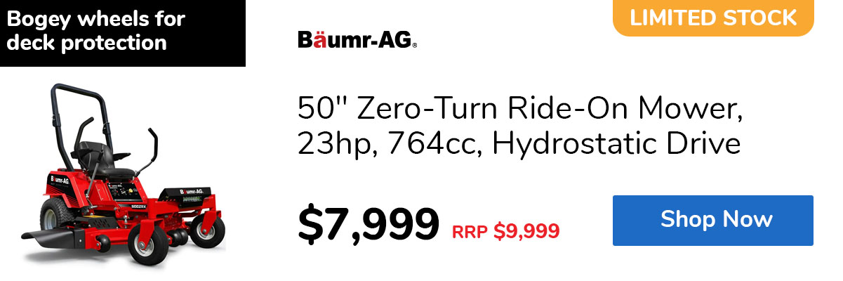 50" Zero-Turn Ride-On Mower, 23hp, 764cc, Hydrostatic Drive