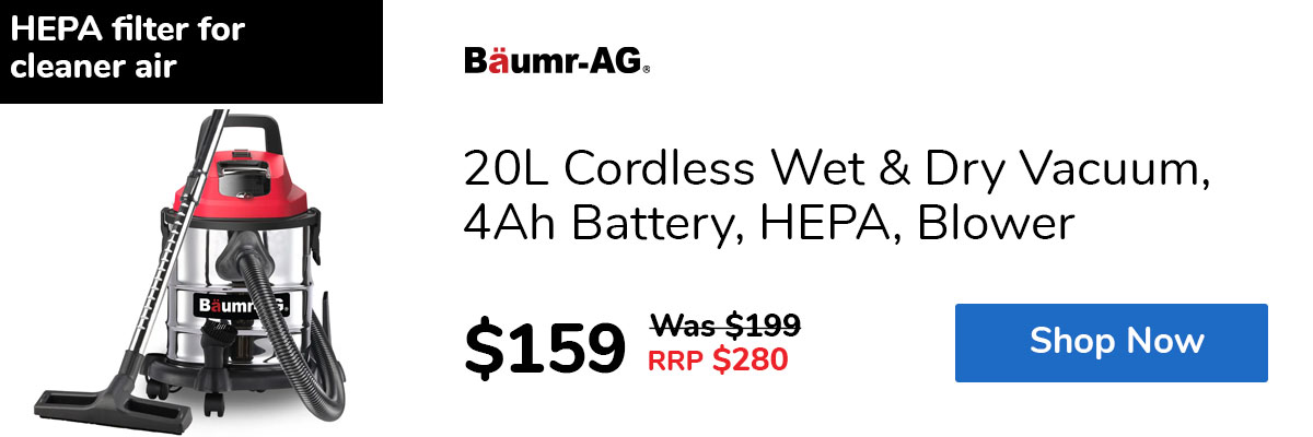 20L Cordless Wet & Dry Vacuum, 4Ah Battery, HEPA, Blower