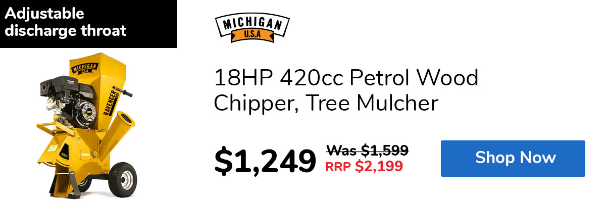 18HP 420cc Petrol Wood Chipper, Tree Mulcher