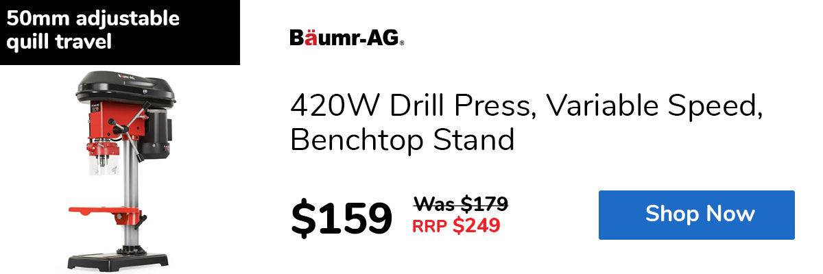 420W Drill Press, Variable Speed, Benchtop Stand