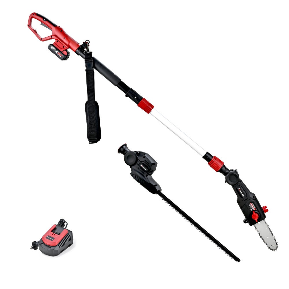 Image of BAUMR-AG 20V SYNC Cordless Pole Saw & Hedge Trimmer Combo, 8 inch Chainsaw Pruner, Telescopic Handle, with Battery and Charger Kit