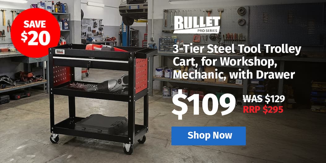 3-Tier Steel Tool Trolley Cart