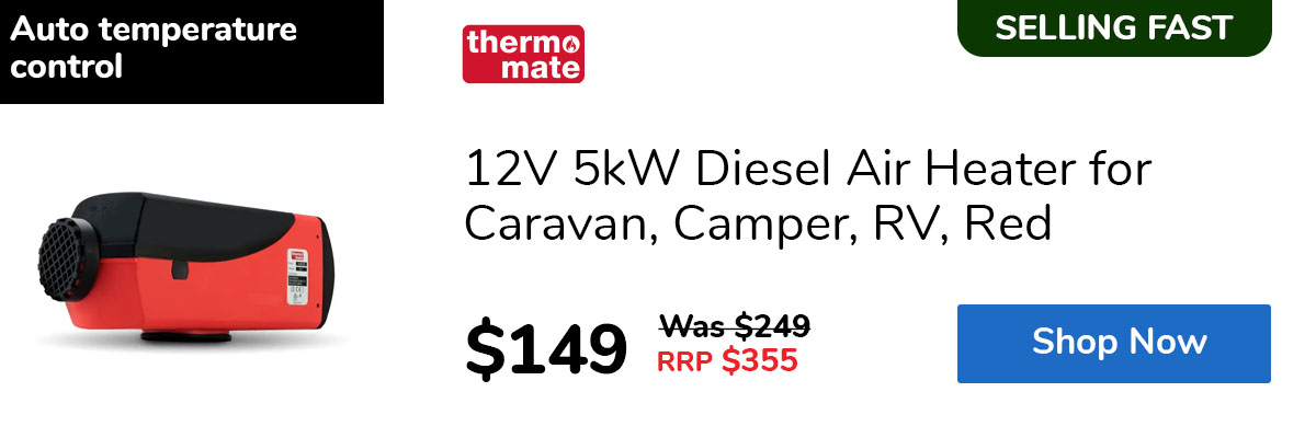 12V 5kW Diesel Air Heater for Caravan, Camper, RV, Red