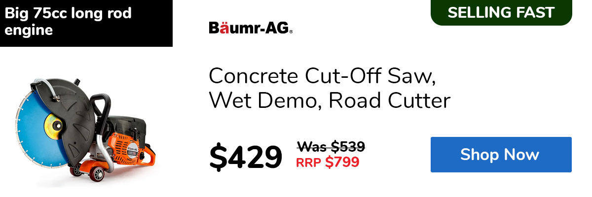 Concrete Cut-Off Saw, Wet Demo, Road Cutter