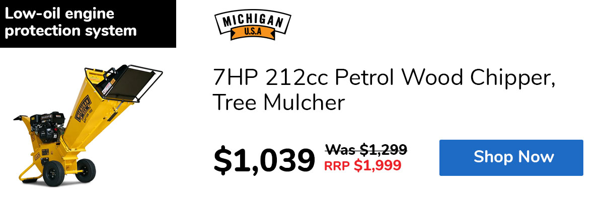7HP 212cc Petrol Wood Chipper, Tree Mulcher