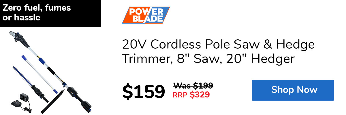 20V Cordless Pole Saw & Hedge Trimmer, 8" Saw, 20" Hedger