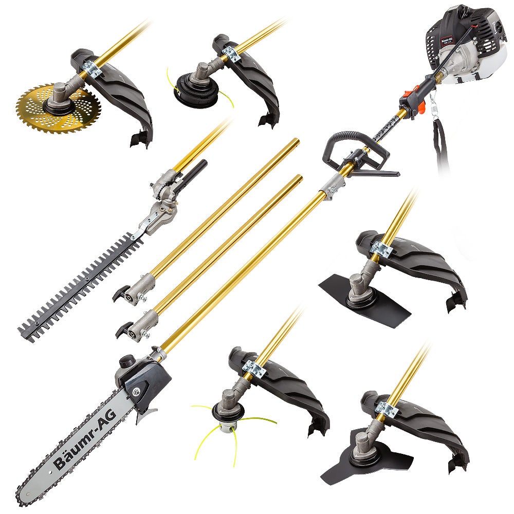Image of BAUMR-AG 65cc 7in1 Long Reach Garden Multi-tool, Pole Saw, Hedge & Line Trimmer, Brush Cutter, 12