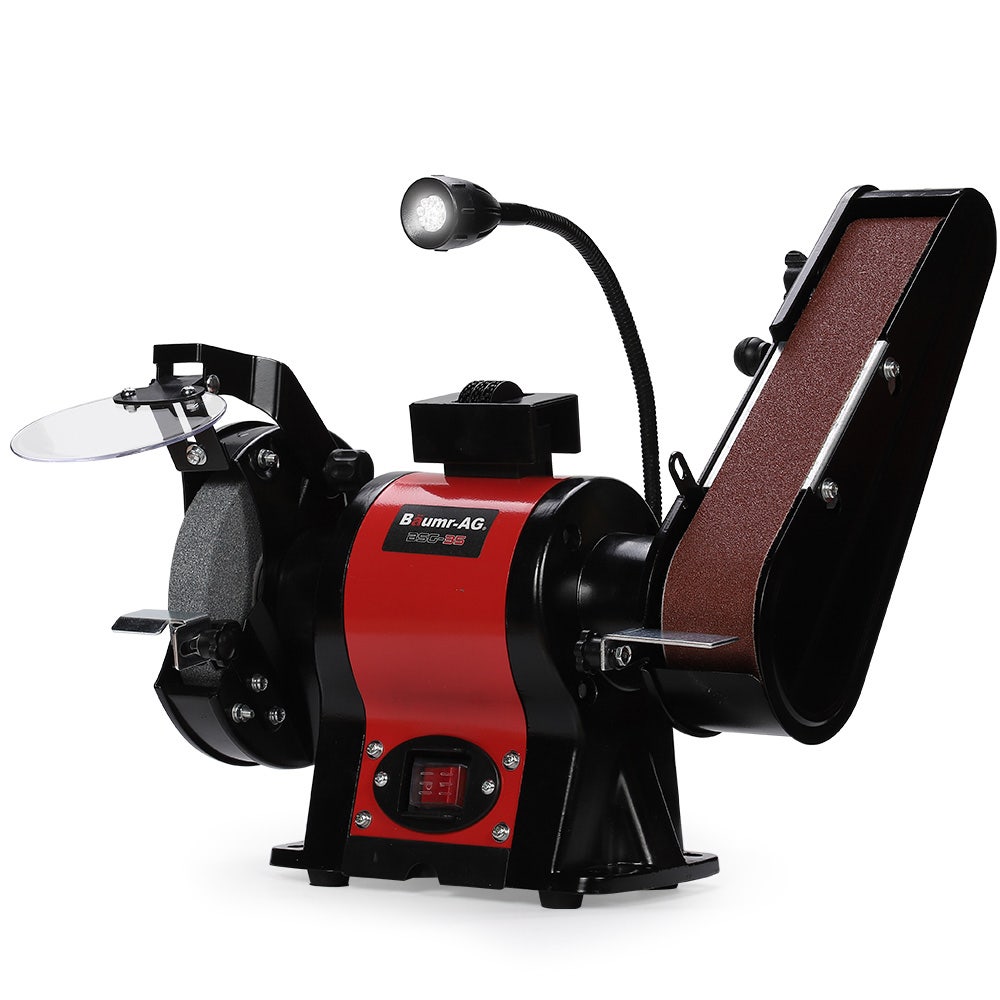 Image of BAUMR-AG Bench Grinder and Belt Sander Combo, 150mm Grinding Disc, 50 x 686mm Linisher, Brushless Motor, Worklight