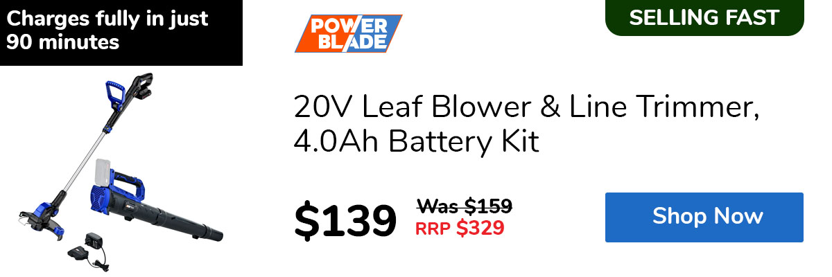 20V Leaf Blower & Line Trimmer, 4.0Ah Battery Kit