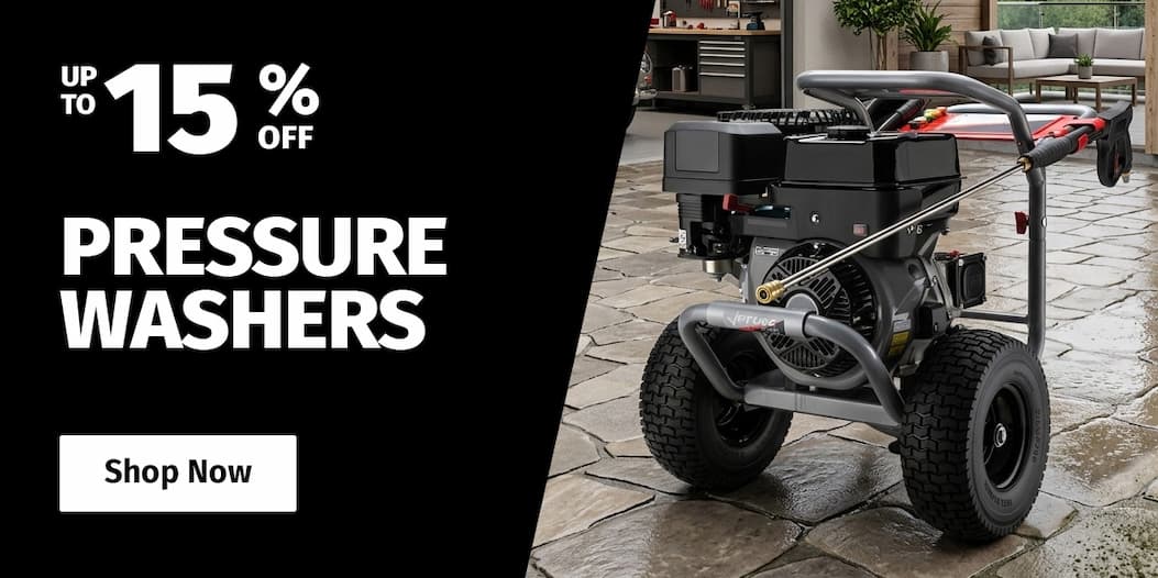 PRESSURE WASHERS UP TO 15% OFF